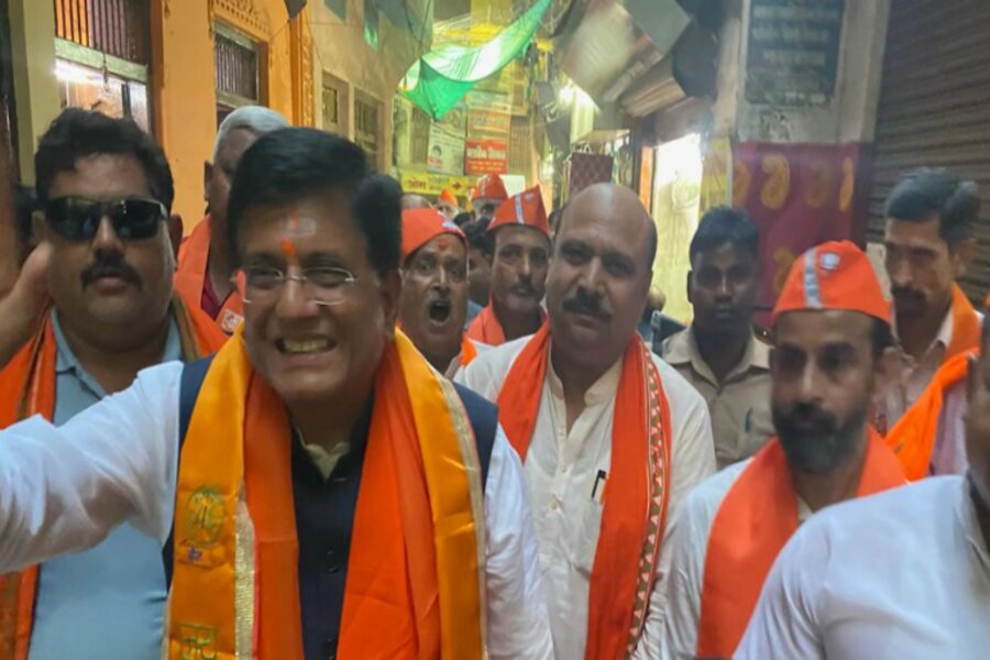 Cabinet Minister Piyush Goyal is roaming from street to street in Varanasi asking for votes for Modi