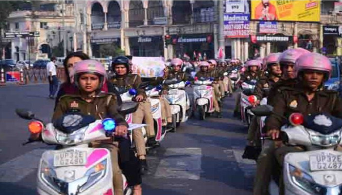 LKO NEWS: लखनऊ विवि और पुलिस ने पिंक स्कूटी रैली निकाल दिया महिला सुरक्षा का संदेश