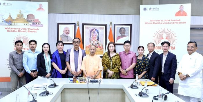 UP News ; सीएम योगी ने बोधि यात्रा के अन्तर्गत मेकांग-गंगासहयोग देशों के प्रतिनिधियों के साथ भेंट की