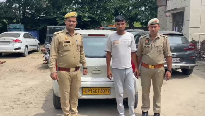 Ghaziabad : नशे में धुत कार चालक ने ट्रैफिक पुलिसकर्मी पर ईंट से किया हमला