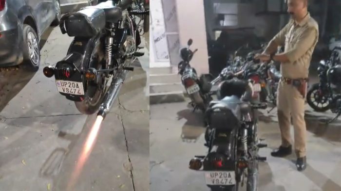 Muzaffarnagar : मुजफ्फरनगर में पटाखा फोड़ने वाली बुलेट का 12,000 रुपए का हुआ चालान