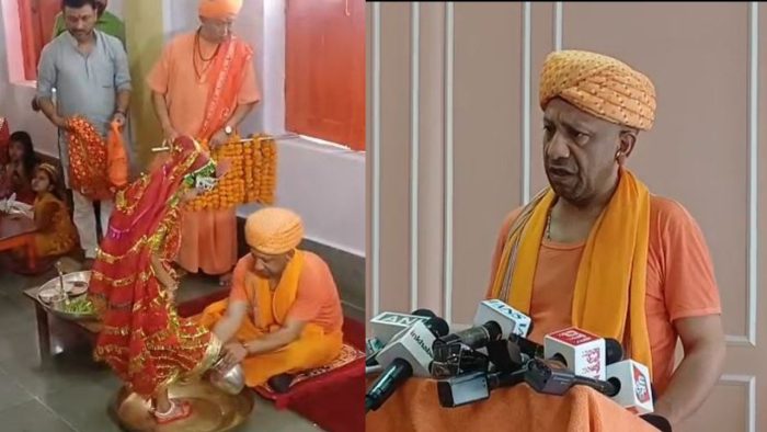 Gorakhpur : सीएम योगी ने किया कन्या पूजन, नन्हीं बालिकाओं और बटुकों को अपने हाथों से कराया भोजन