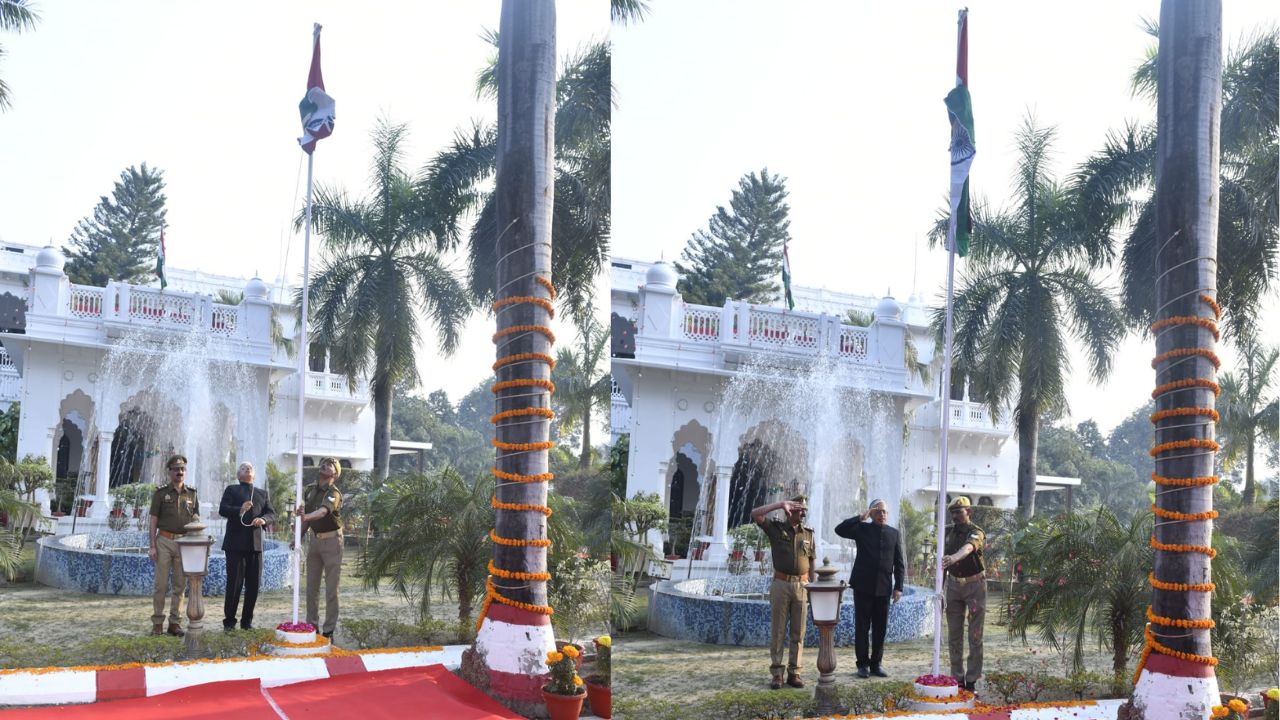 Lucknow: 77वें गणतंत्र दिवस पर मुख्य सचिव एस.पी. गोयल ने किया ध्वजारोहण