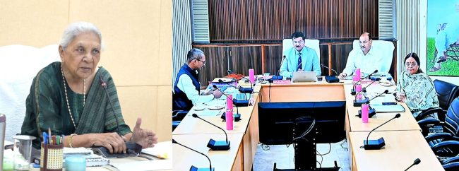 राज्यपाल आनंदीबेन पटेल ने मेजर ध्यानचंद खेल विश्वविद्यालय की समीक्षा की, गुणवत्ता और समयबद्ध कार्यों पर जोर