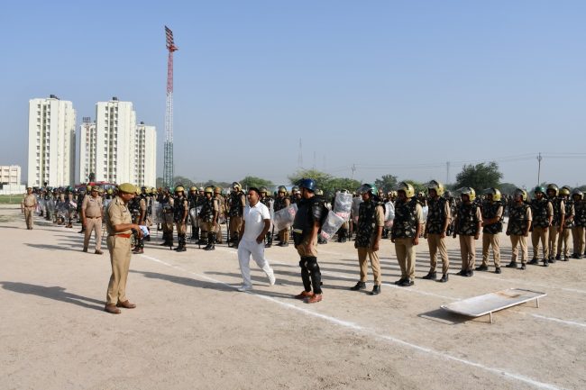 पुलिस का दंगा नियंत्रण पर पूर्वाभ्यास, त्योहारों से पहले सुरक्षा व्यवस्था मजबूत