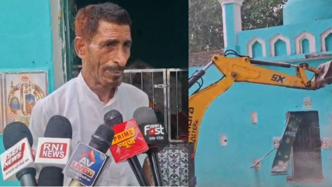 बुलडोजर का बड़ा एक्शन: सरकारी जमीन पर बनी अवैध मजार ध्वस्त, DM-SP रहे मौजूद