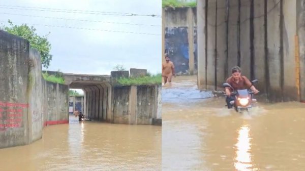 हापुड़ में बारिश बनी आफत, अंडरपास में भरे पानी से ग्रामीण परेशान