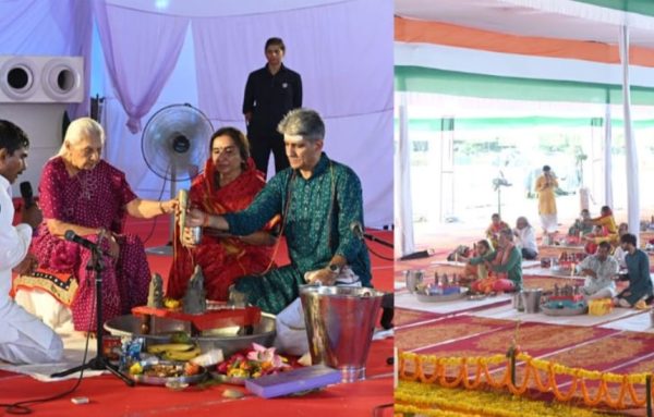 जन भवन में राज्यपाल आनंदीबेन पटेल ने किया रुद्राभिषेक, अधिकारी-कर्मचारियों से आत्मीय मुलाकात