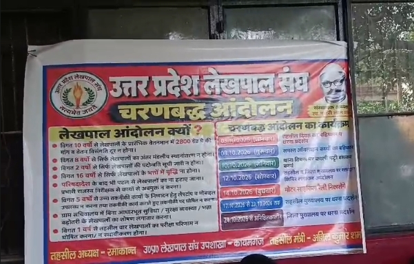 फर्रुखाबाद में लेखपालों का धरना, वेतन विसंगति और पदोन्नति समेत मांगों को लेकर आंदोलन