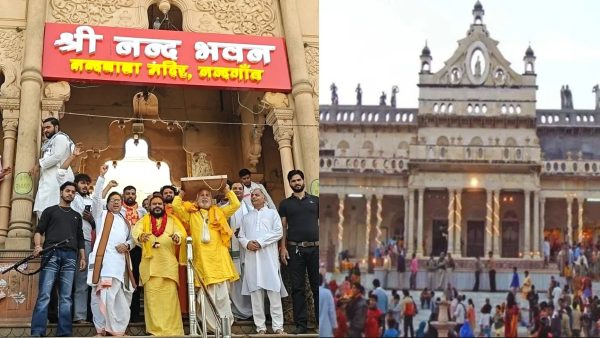 नंदगांव में दिव्य शिला का पूजन, श्रीकृष्ण जन्मभूमि मुक्ति अभियान के तहत रथयात्रा शुरू